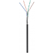 Kabel zewnętrzny CAT6 SF/UTP 100m na szpuli sztywny czarny CCA