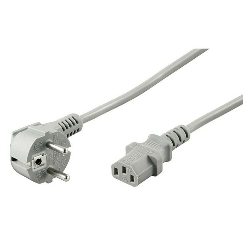 Kabel zasilający Schuko kątowy do C13 2m szary