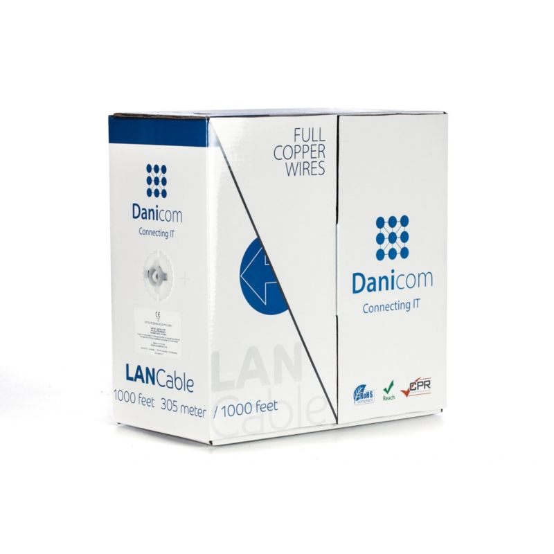 Kabel DANICOM CAT6 UTP 305m na rolce, sztywny - LSZH (Eca)