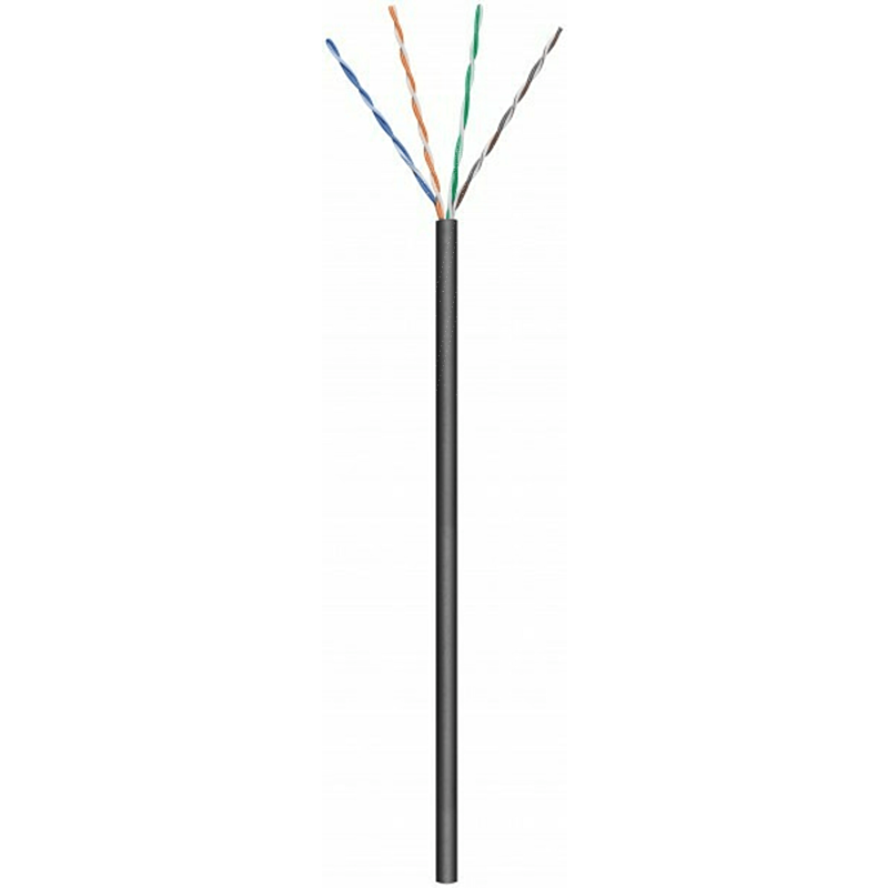 Kabel zewnętrzny CAT6 U/UTP 50m na szpuli sztywny czarny CCA