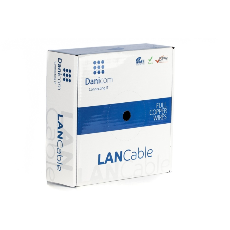 Kabel DANICOM CAT6 FTP 50m na rolce, sztywny - LSZH (Eca)