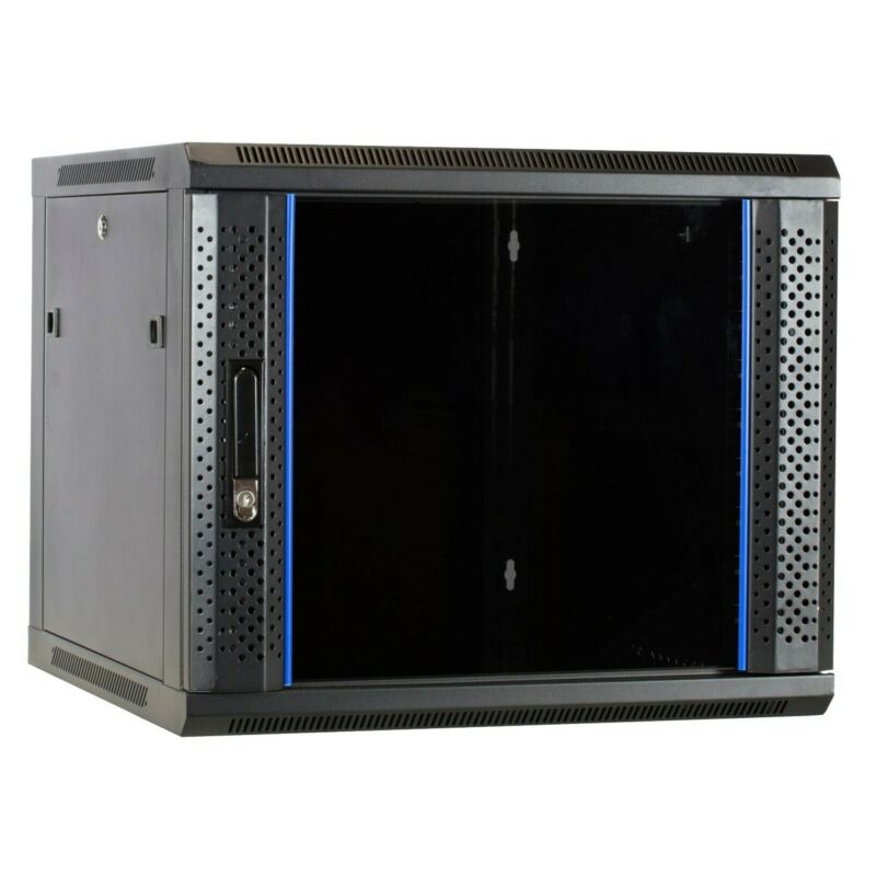 Szafka ścienna 9U z drzwiami szklanymi 600x600x500mm (szer. x gł. x wys.)