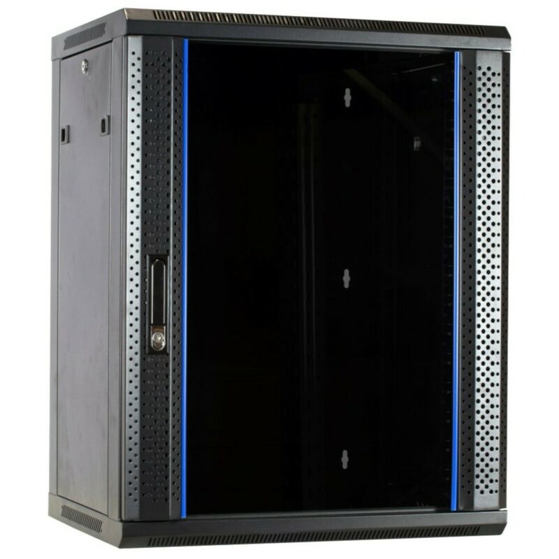 Szafka ścienna 15U, rozmontowana, z drzwiami szklanymi 600x600x770mm (szer. x gł. x wys.)