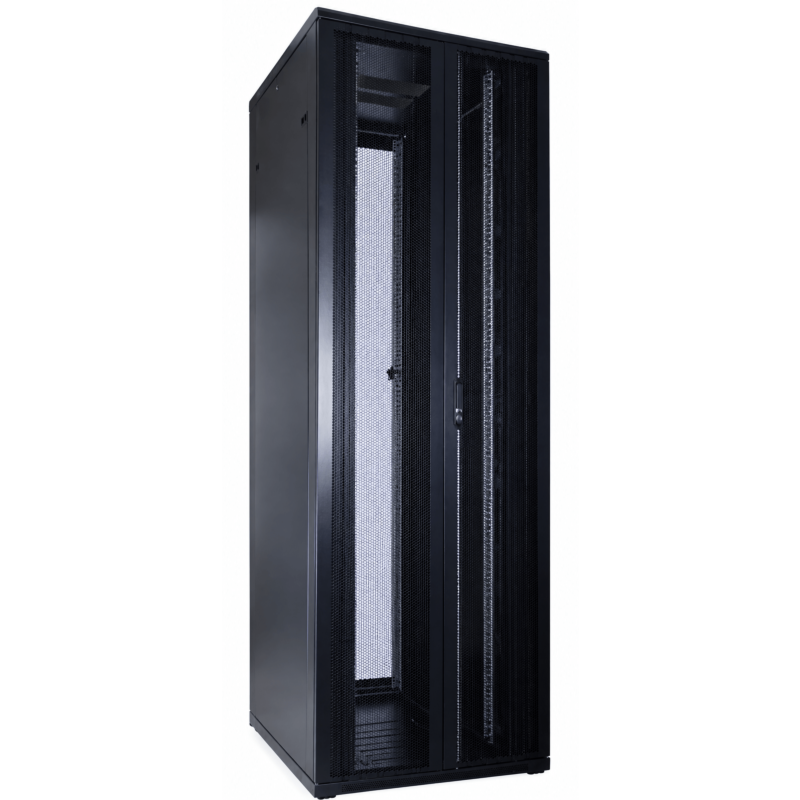 Szafa serwerowa 47U z podwójnymi perforowanymi drzwiami przednimi i tylnymi 600x800x2200mm (szer. x gł. x wys.)