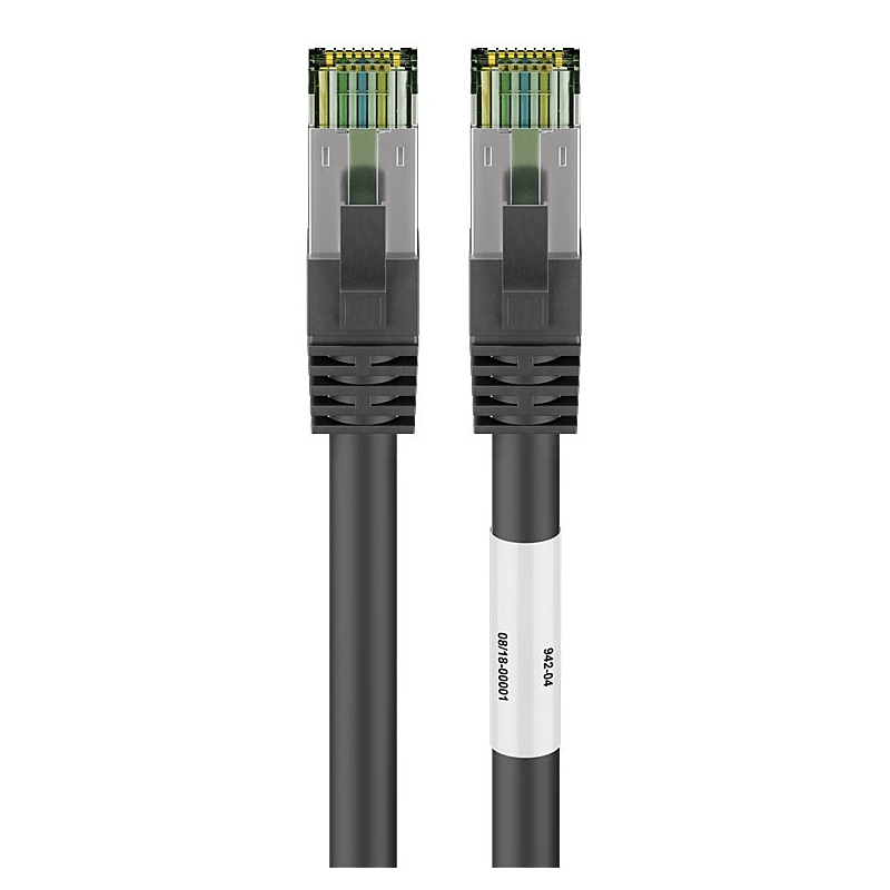 Kabel krosowy Cat8 S/FTP (PIMF) 0,50 m czarny
