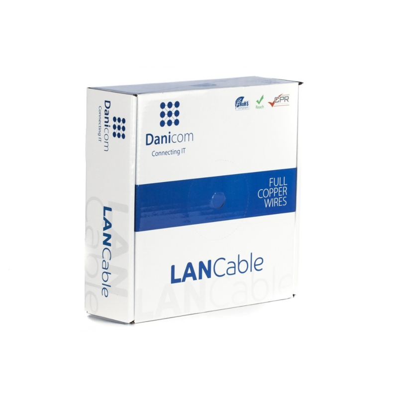 Kabel DANICOM CAT7 S/FTP 50m na rolce, sztywny - LSZH (Dca)