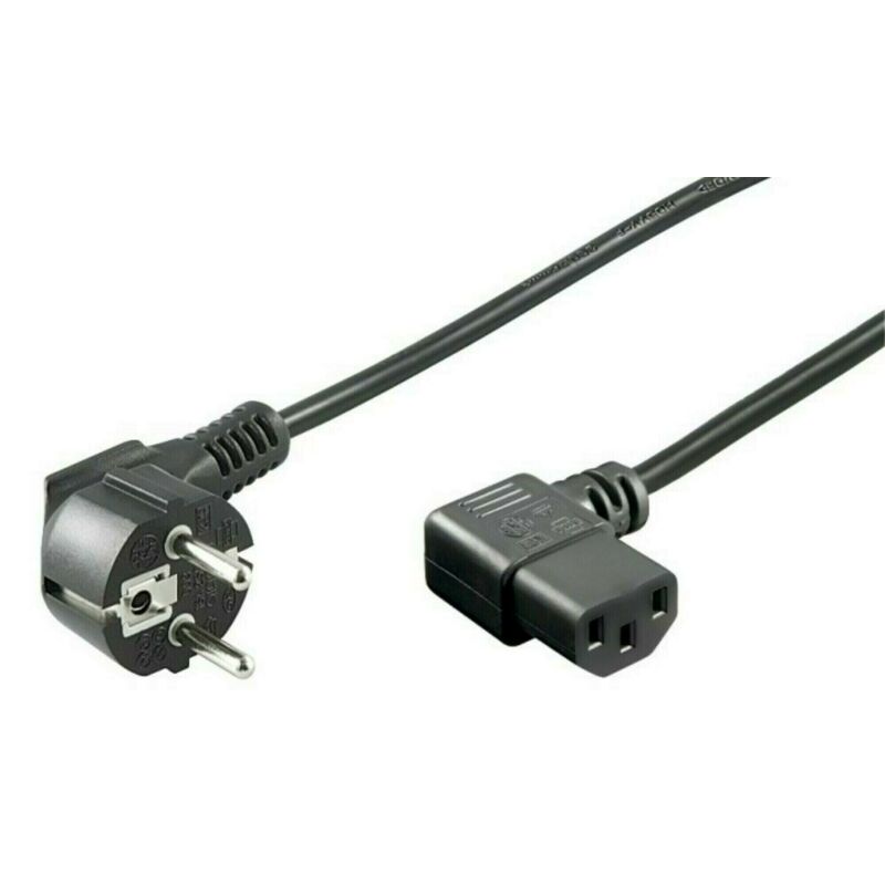 Kabel zasilający kątowy Schuko na kątowy C13 5m czarny