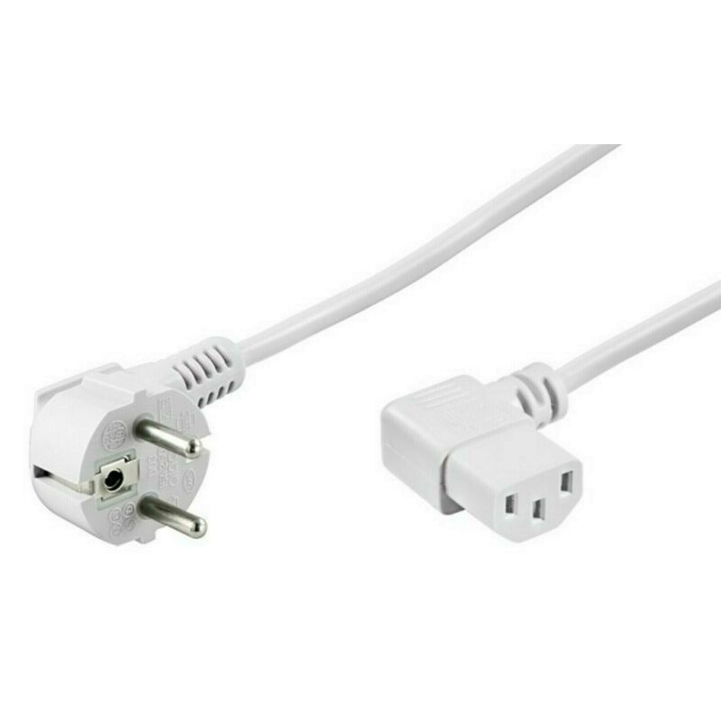 Kabel zasilający kątowy Schuko do C13 kątowy 3m biały