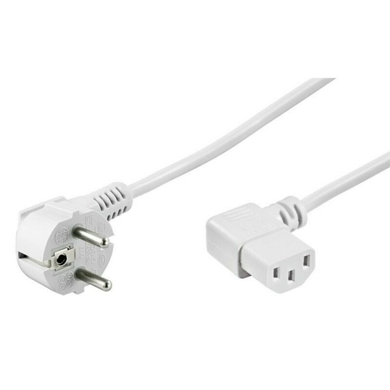 Kabel zasilający Schuko do C13 kątowy 1,50m biały