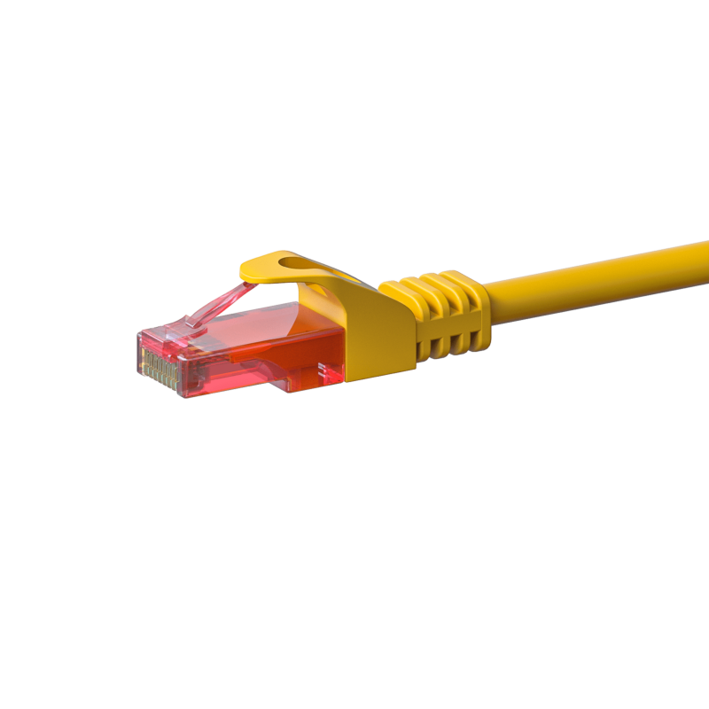 Kabel krosowy UTP CAT6 7,5m żółty - 100% miedź