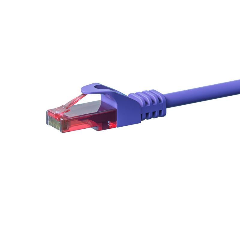 Kabel krosowy UTP CAT6 20m fioletowy - 100% miedź