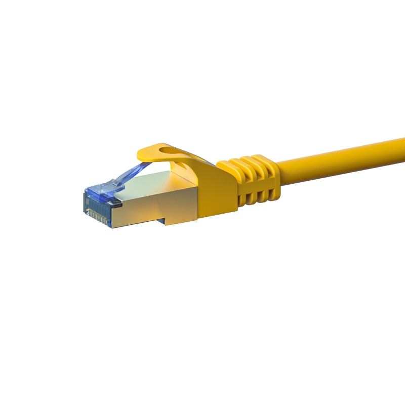 Kabel krosowy CAT6a S/FTP (PIMF) 0,50 m żółty