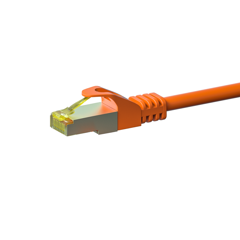 Kabel krosowy Cat7 S/FTP (PIMF) 7,50 m pomarańczowy