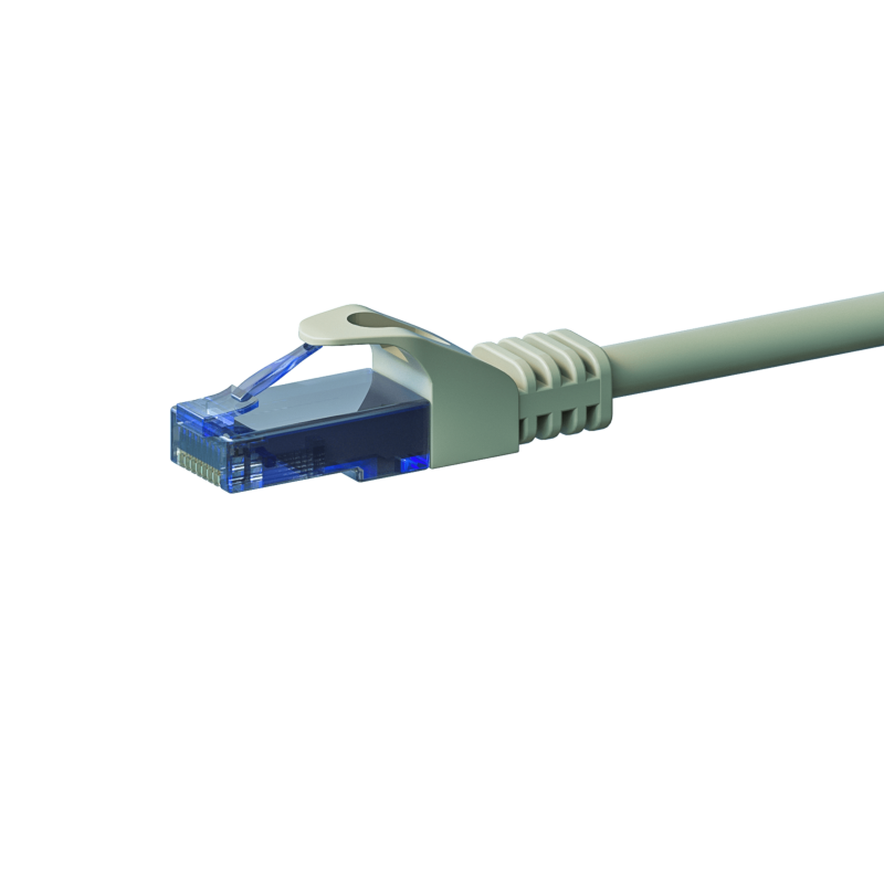 Kabel krosowy UTP CAT6a 0,15m szary - 100% miedź