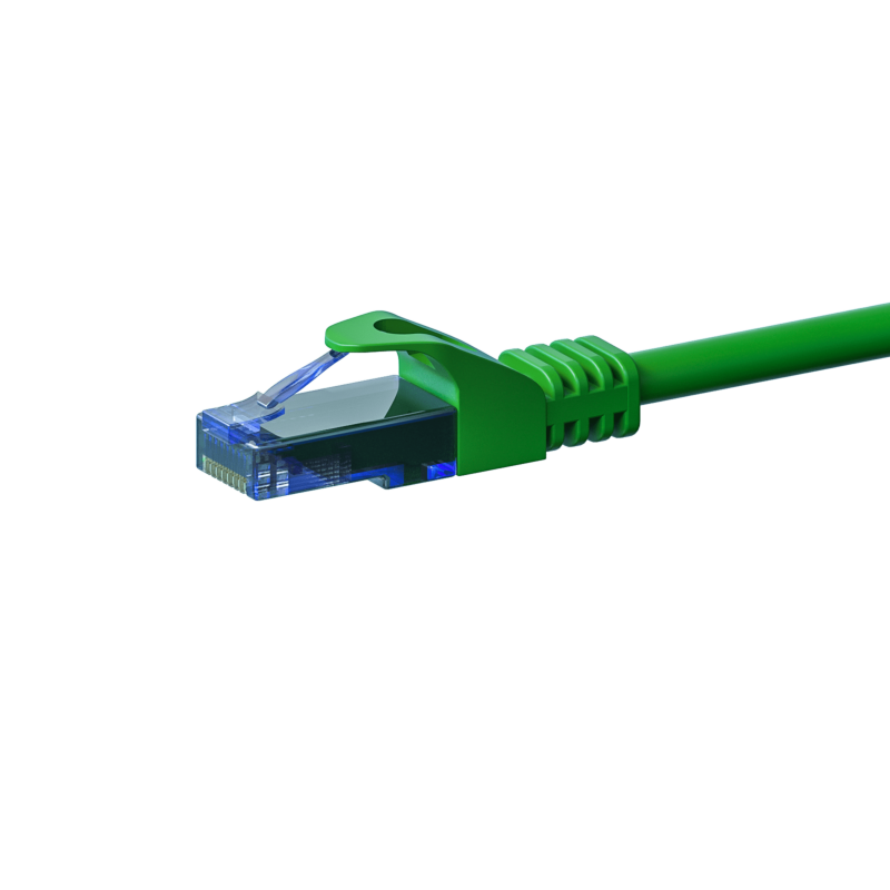 Kabel krosowy UTP CAT6a 1m zielony - 100% miedź