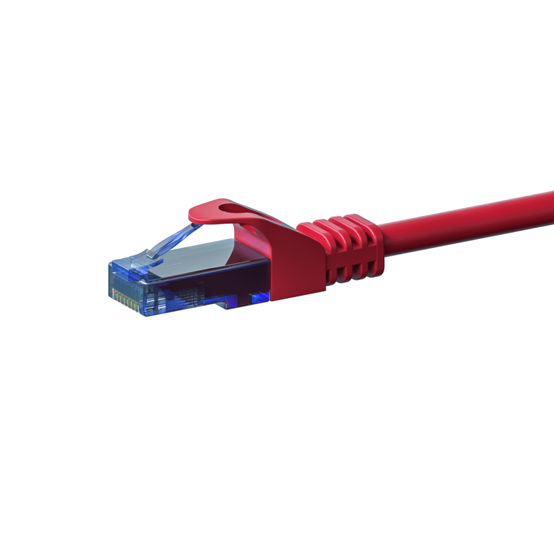 Kabel krosowy UTP CAT6a 3m czerwony - 100% miedź