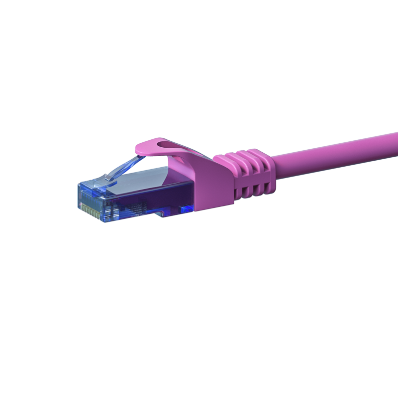Kabel krosowy UTP CAT6a 15m różowy - 100% miedź