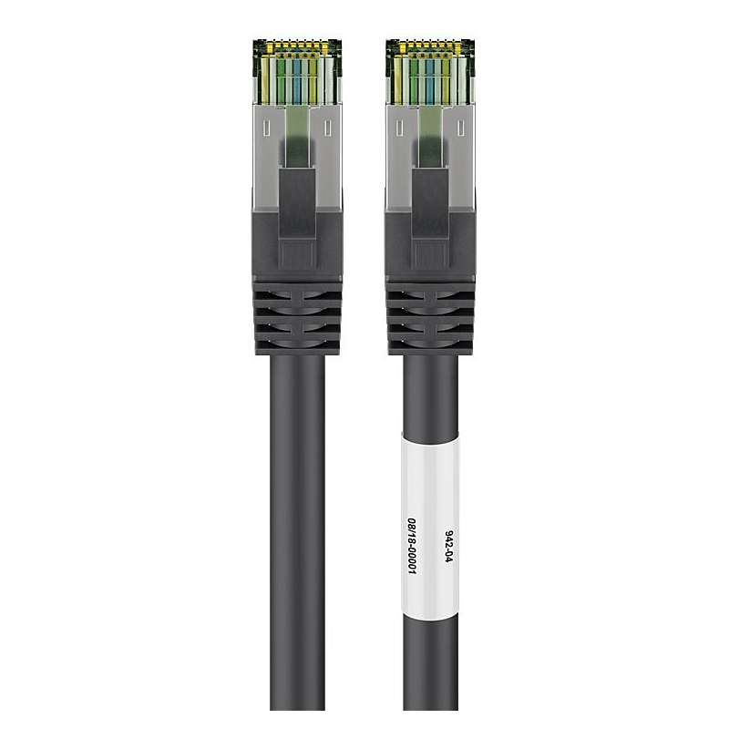 Kabel krosowy Cat8 S/FTP (PIMF) 0,25 m czarny