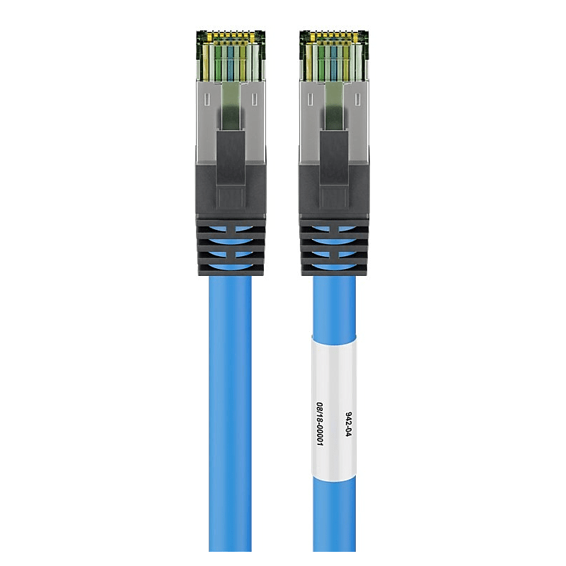 Kabel krosowy Cat8 S/FTP (PIMF) 0,25 m niebieski