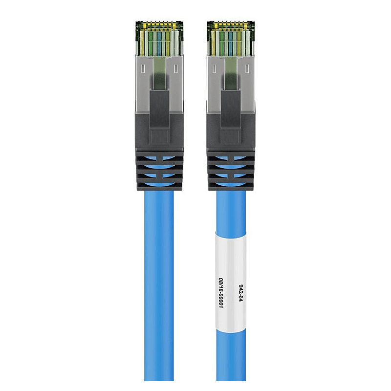 Kabel krosowy Cat8 S/FTP (PIMF) 0,50 m niebieski