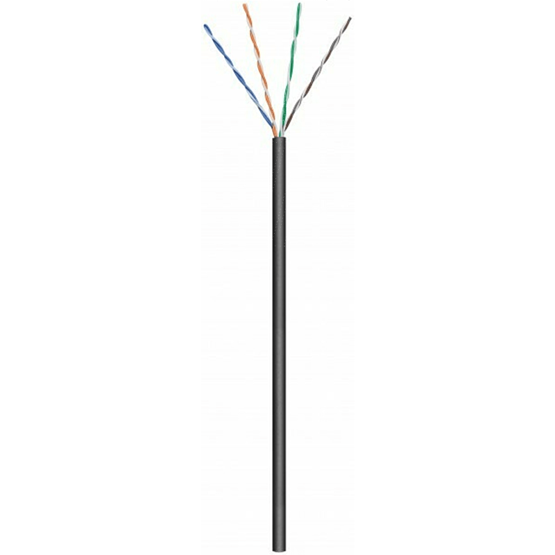 Kabel zewnętrzny CAT6 U/UTP 305m na szpuli, elastyczny, czarny, CCA