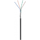 Kabel zewnętrzny CAT6 SF/UTP 305m na szpuli sztywny czarny CCA