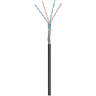 Kabel zewnętrzny CAT6 SF/UTP 50m na szpuli sztywny czarny CCA