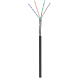 Kabel zewnętrzny CAT6 SF/UTP 305m na szpuli sztywny czarny CCA