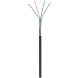 Kabel zewnętrzny CAT6 SF/UTP 100m na szpuli, elastyczny, czarny, CCA