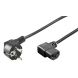 Kabel zasilający Schuko do C13 kątowy 2m czarny
