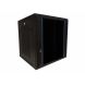 Szafka ścienna 12U z drzwiami szklanymi - perforowane panele boczne 600x600x635mm (szer. x gł. x wys.)