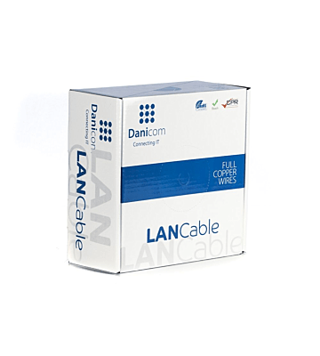 DANICOM CAT6A FTP 50m Kabel zewnętrzny na rolce sztywny - PE (Fca)