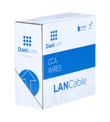 Kabel CAT5e F/UTP 50m na bębnie, elastyczny, szary, CCA
