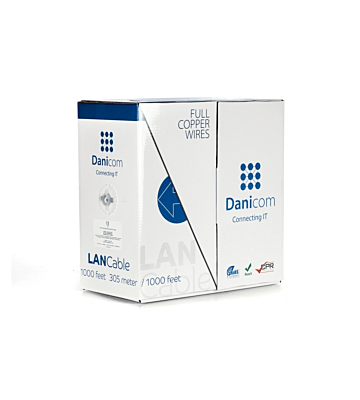 Kabel DANICOM CAT6 100% miedziany UTP 305m na rolce sztywny - LSZH (Cca)