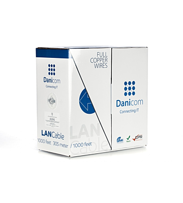 Kabel DANICOM CAT6 UTP 305m na rolce, sztywny - LSZH (Dca)