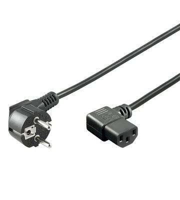 Kabel zasilający Schuko do C13 kątowy 1,50m czarny