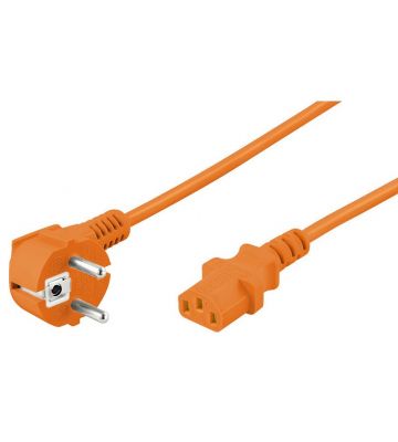 Kabel zasilający Schuko kątowy do C13 2m pomarańczowy
