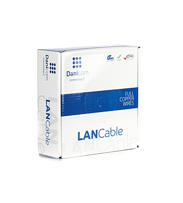 DANICOM CAT6A U/UTP 50m cable on roll rigid - LSZH (Dca)