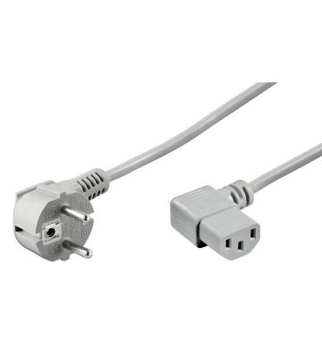 Kabel zasilający Schuko do C13 kątowy 2m szary