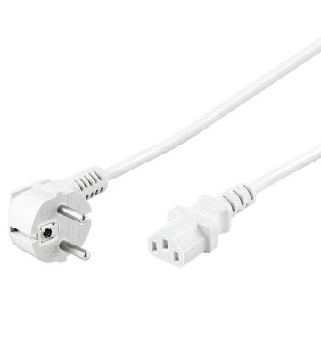 Kabel zasilający Schuko kątowy do C13 2m biały