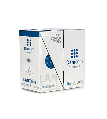 Kabel DANICOM CAT5E UTP 305m na rolce, sztywny - LSZH (Dca)