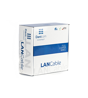 Kabel DANICOM CAT6 UTP 100m na rolce, sztywny - LSZH (Dca)