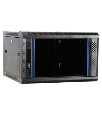 Szafka ścienna 6U z drzwiami szklanymi 600x600x368mm (szer. x gł. x wys.)