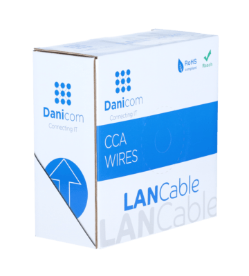 Kabel CAT6 S/FTP 50m na szpuli elastyczny szary CCA