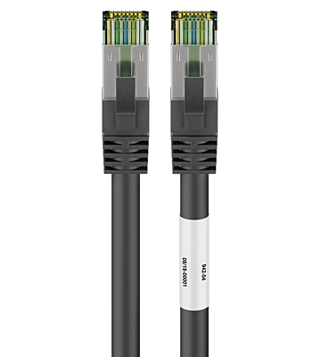 Kabel krosowy Cat8 S/FTP (PIMF) 0,50 m czarny