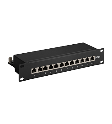 10-calowy panel krosowy CAT6a STP - 12 portów