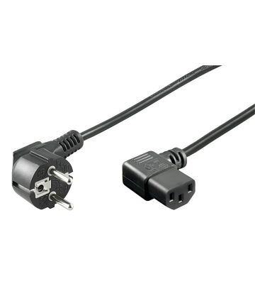 Kabel zasilający Schuko do C13 kątowy 2m czarny