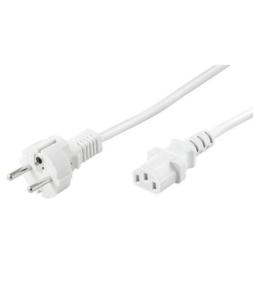 Kabel zasilający Schuko do C13 1,50m biały