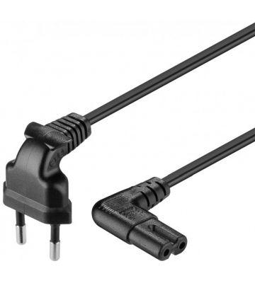 Kabel zasilający kątowy wtyk euro do C7 3m czarny