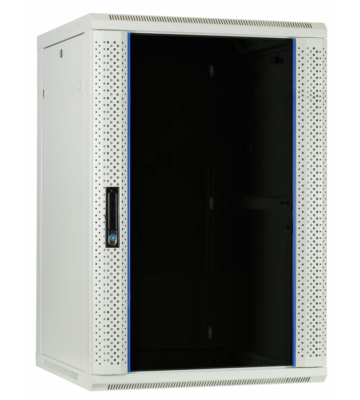 Szafka ścienna biała 22U z drzwiami szklanymi 600x600x1100mm (szer. x gł. x wys.)